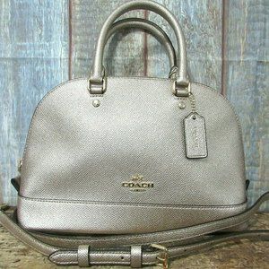 Silver/Platinum Coach Small Sierra Evening Satchel